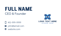 Blue Professional Letter X Business Card