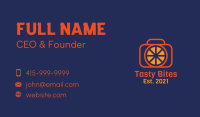 Orange Camera Lens  Business Card