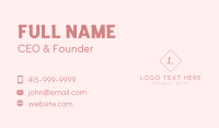 Pink Diamond Letter Business Card Design