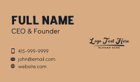 Vintage Script Wordmark Business Card