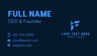 Blue Tech Letter F Business Card Design