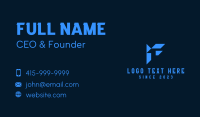 Blue Tech Letter F Business Card