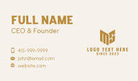 Gold Chevron Letter M & S Business Card Design