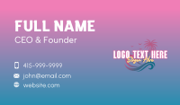 Tropical Beach Wave Tree Business Card