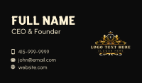 Luxury Lion Crown Shield Business Card