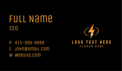 Lightning Bolt Electrician  Business Card Image Preview