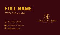 Premium Hexagon Letter H & J Business Card