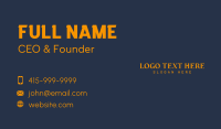 Orange Luxe Wordmark Business Card