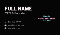 Modern Neon Wordmark Business Card Design