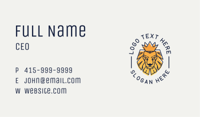 Gradient Crown Lion Business Card