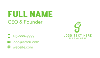 Green Organic Letter G Business Card