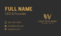 Golden Plant Letter W Business Card