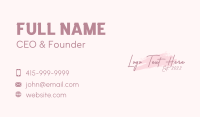 Pink Feminine Script Business Card