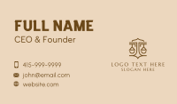 Justice Scale Courthouse Firm  Business Card