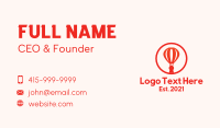 Keyhole Hot Air Balloon  Business Card