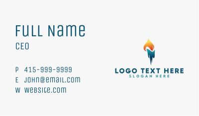 Cooling Flame Torch Business Card