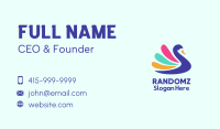 Colorful Swan Silhouette Business Card