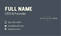 Luxury Professional Wordmark Business Card