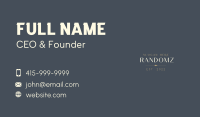 Minimal Business Card example 4