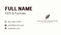 Feather Writing Pen Business Card