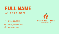 Orange  Letter K Business Card