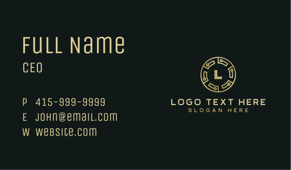 Cryptocurrency Insurance Coin Business Card Design