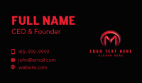 Red Modern Letter M Business Card Design