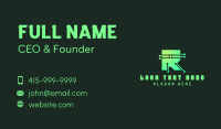 Tech Circuitry Letter R Business Card Design