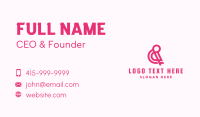 Pink Abstract Ampersand  Business Card Design