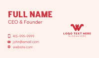 Advertising Company Letter W  Business Card