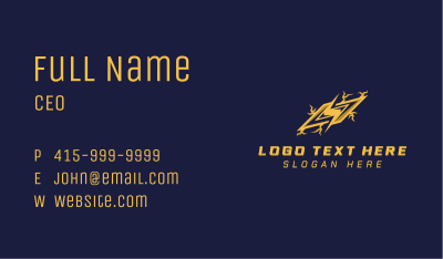 Energy Lightning Bolt Business Card