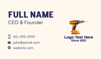 Construction Power Drill Business Card