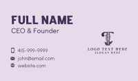 Flower Bloom Letter T Business Card Design