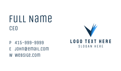 Flipping Page Letter V  Business Card Image Preview