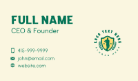 Golfer Shield Wreath Business Card Design