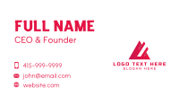 Pink Geometric Triangle Business Card Design