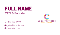 Colorful Multimedia Letter C Business Card Design