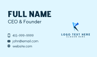 Blue Fold Letter K Business Card