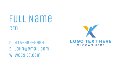 Futuristic X Business Card Image Preview