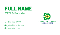 Brazil Flag Letter D  Business Card