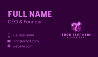 Purple Graffiti Letter T Business Card Design