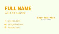 Comic Daycare Wordmark Business Card