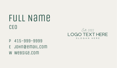 Business Elegant Wordmark Business Card