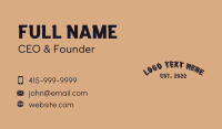 Rustic Textured Wordmark Business Card