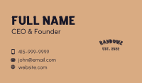 Rustic Business Card example 1