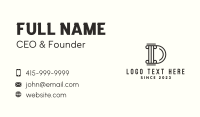 Letter D Pillar Business Card