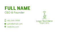 Green Guitar Outline  Business Card