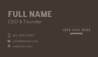 Rustic Bar Wordmark Business Card