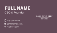 Generic Beauty Wordmark Business Card