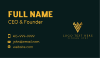 Golden Business Letter V Business Card